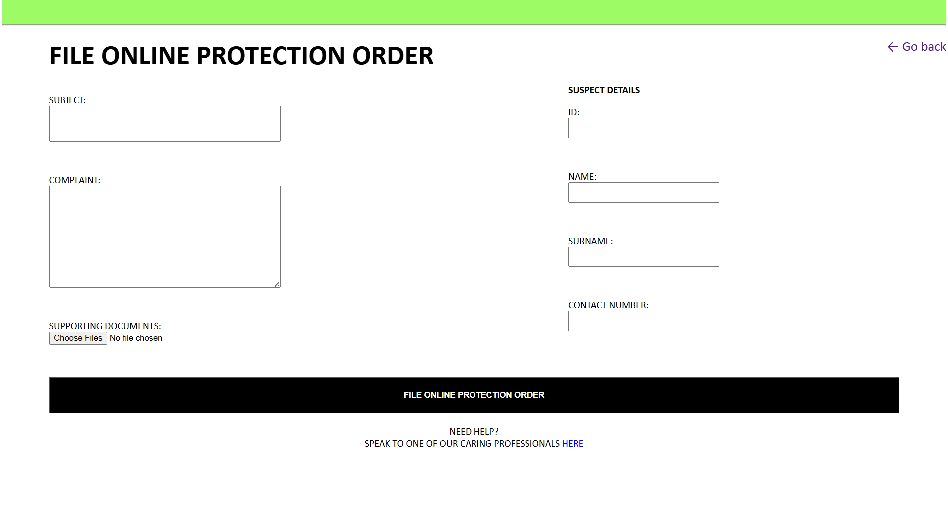 File Online Protection Order